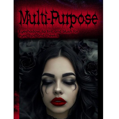 Loobexery 3 Colors Melting Lip Powder Lipstick Velvet Liquid Glitter Lip Gloss Halloween Makeup Kit for Women Long Lasting Highly Pigmented Multi-Purpose Lips Eyes & Cheeks Tint Goth Cosplay (B#)