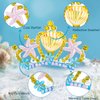 Didder Cute Mermaid Crown Hair Comb Sea Princess Tiara for Girls Starfish Seashell Pearl Crystal Ocean Themed Tiaras and Crown for Women Girls Halloween Costume Mermaid Birthday Party Decorations