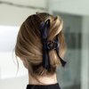 CustomyLife 2pcs Bow Hair Claw Clip for Women, Non-Slip Black Bowknot Hair Clip, Bun Updo Big Hair Barrettes Accessories Halloween Christmas for Long Short Curly Straight Thick Thin Wavy Hair
