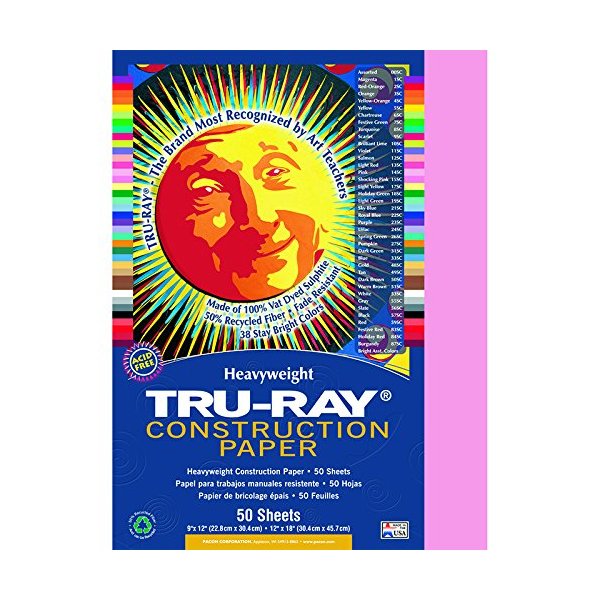 Tru Ray 9 X 12 Pink 50 Sht Arts & Crafts Construction Paper Paper Pac103012 Pacon Corporation