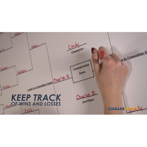 32 Player Erasable Seeded Draw Double Elimination Tournament Bracket Chart + Erasable Pen