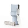 GERMANIKURE Nail Clipper and Glass Nail File Set in Light Blue Leather Case - Made in Solingen Germany of FINOX Stainless Steel, Glass Nail Care Supplies Made in Czech Republic