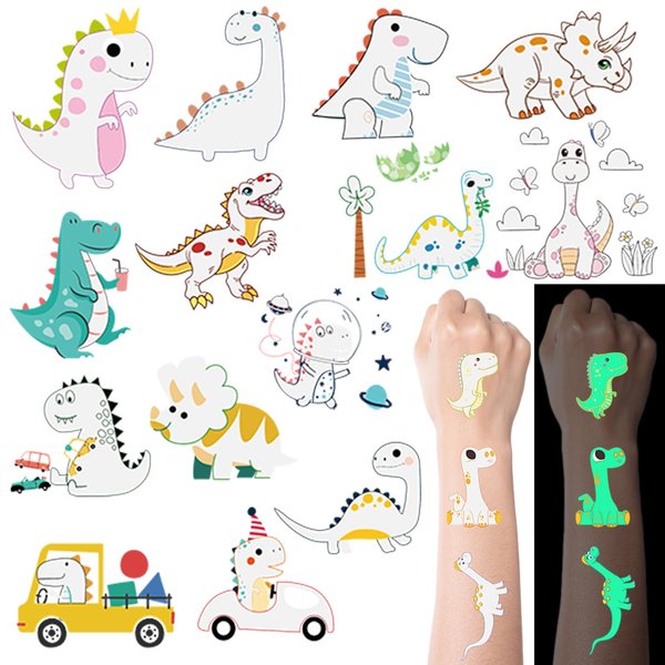 Luminous Dinosaurs Temporary Tattoos for Kids, Sea Animal Tattoos Stickers Dinosaurs Birthday Party Favors Supplies, Gifts for Dinosaurs Goodie Bag Stuffers (40 Sheets 280 PCS)