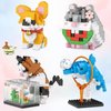 MEIEST 8 PCS Mini Animals Building Blocks Set,Animal Themed Collection Construction Building Bricks Toy,Cute Home Decors