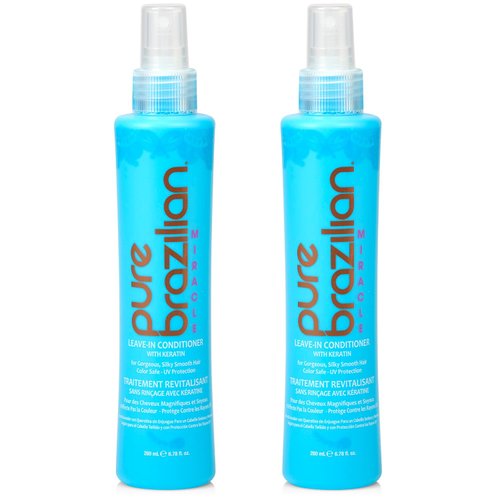 Pure Brazilian Leave-in Conditioner - Nourishing Leave-in Hair Treatment Enriched With Keratin to Fortify and Strengthen Your Hair - Pack Of 2 (6.78 Ounce / 200 Milliliter)
