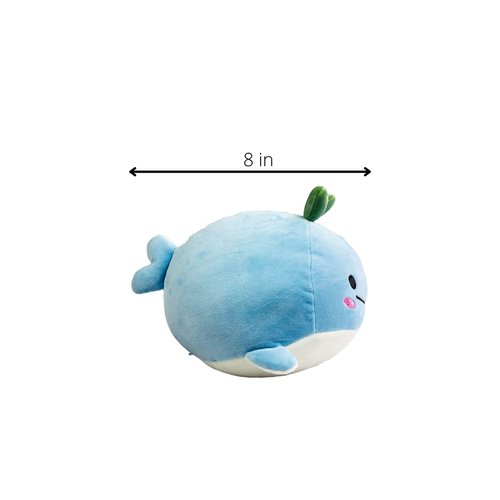 Snuggaboos Wally The Whale: 8 Inch Blue Squishy Plush Pillow Original, Adorable & Super Soft Stuffed Toy for Kids and Adults