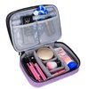 Teamoy Travel Makeup Brush Case(up to 8.8"), Professional Makeup Train Organizer Bag with Handle Strap for Makeup Brushes and Makeup Essentials-Medium, Purple(No Accessories Included)