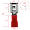 Baomain Female Quick disconnects Vinyl Insulated Spade Wire Connector Electrical Crimp Terminal 22-16 AWG 6.3mm 1/4" Red (100PCS)
