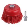 WENORA 4 Inch Nylon Cup Brush for Angle Grinder, Abrasive Filament Cup Brush, Nylon Wheel Brush for Grinder, 5/8" 11 Thread, 1/4" Drill Arbor