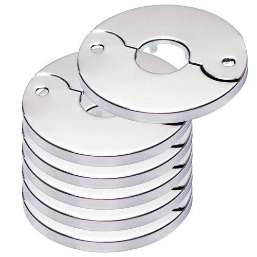 Floor and Ceiling Plate Cover Split Flange Replacement and Repair Kit, Fits 3/4 Inch IPS Galvanized Pipe or 1 Inch Copper Pipe, Chrome Finish (Pack of 6)