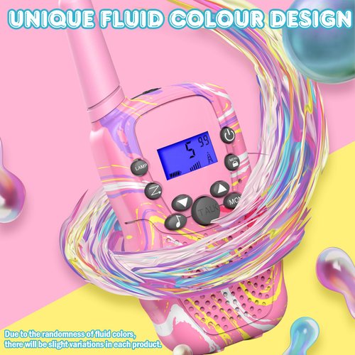 Selieve Gifts Toys for 3 4 5 6 Year Old Girls, Walkie Talkies for Kids 2 Pack with 22 Channels, LCD Screen, LED Flashlight & VOX Function, 2 Way Radio Gift for Giirls Outside Camping, Hiking