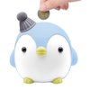 Kids Piggy Bank, SAYTAY Cute Cartoon Penguin Anti-Fall Coin Bank, for Children Adult Gift Or As Home Decoration (Blue)