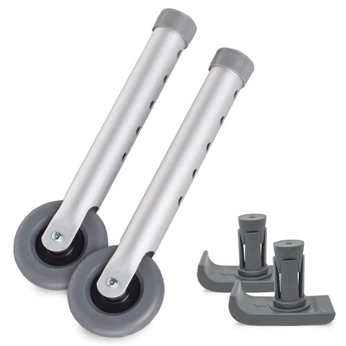 Deluxe KIT: Universal 3" Walker Wheels with Free Flexfit Universal Ski Glides