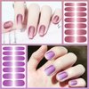 DANNEASY 16 Sheets Nail Polish Strips Full Nail Wraps Self Adhesive Nail Polish Stickers Nail Strips Sticker Nails for Women Nail Art with 1pc Nail File, Cuticle Stick (Gradient Glitter)