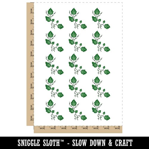 Ivy Vines Solid Temporary Tattoo Water Resistant Fake Body Art Set Collection - 15 2" Tattoos (1 Sheet)