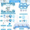 KATBUU Elephant Baby Shower Decorations for Boy Baby Balloon Garland Kit Elephant Theme It's a Boy Backdrop Tablecloth Cake Topper Kid Party Supplies Baby Boy Shower Decor