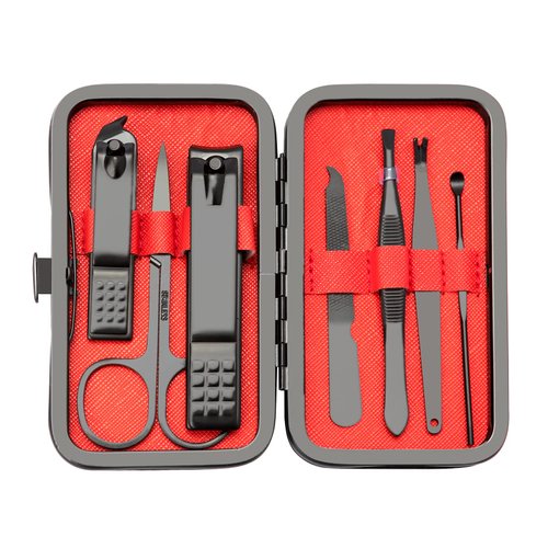 Manicure Set 7 In 1 Stainless Steel Nail Kit Manicure Kit Gifts for Dad Friends Stocking Stuffer for Men Boys Nail Clippers for Men Gifts Under 5 Dollars Nail Tools with Travel Case