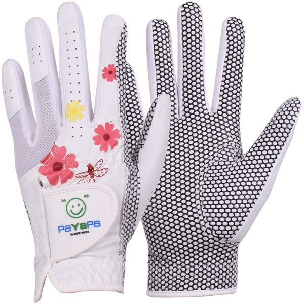 PaYaPa in NEW YORK, GH Women's Leather Golf Gloves One Pair (Flower Printed Both Hands)