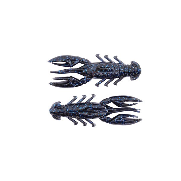 2.5" Scented Stealth Craw, Stealth Finesse Series by X Zone Lures (Black Blue Flake)
