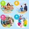 GAPER GO Beach Toys, 3 Packs Collapsible Sand Bucket Set with Sand Castle Toys, Animal Molds, Shovel, Beach Essentials for Kids