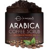 O Naturals Organic Coffee Arabica Women & Mens body scrub, Natural Dead Sea Salt Scrub, Moisturizing Leg, Hand Scrub & Face Scrub, Natural Body Polish, 8.45oz