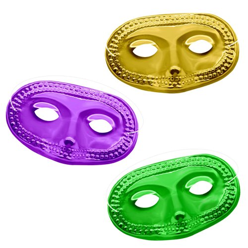 24 Piece Mardi Gras Masks Bulk, Metallic Gold Purple Green Masquerade Half Masks Costume Party Supplies, Mardi Gras Decorations for Women, Men and Kids