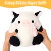 MELECERi Stuffed Animals 9.8" Cute Soft Cow Plush Pillows with Feeding Bottle Plushies for Boys and Girls Gifts
