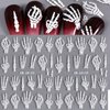 Halloween Nail Art Stickers Decals 5D Embossed Skeleton Nail Decals 2PCS Fantasy Bone Skeleton Design Halloween Nail Stickers Nail Art Supplies for Women Girl Halloween Manicure Nail Art Decorations