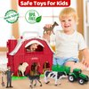 Farm Animals Toys for 1 2 3 Year Old Toddlers Girls Boys, Big Red Barn Farm Playset with Figures Animals and Tractor Toys for Kids 3-5,Educational Learning Toys,Ideal Christmas Birthday Easter Gifts