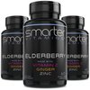 (3 Pack) Smarter Elderberry Capsules + Vitamin C + Ginger & Zinc, Herbal Supplement for Immune Support, Powerful Black Elder Berry Extract Antioxidant Vitamin, 180 Vegan Pills