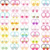 80 Pieces (40 Pairs) Girls Cartoon Elastic Hair Ties Head Hair Tie Bands Ropes Girls Ponytail Holders