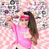 100 PCS Pink Race Car Temporary Tattoos Birthday Party Decorations Supplies Favors Pink Two Fast One 1st Hot Pink Checkered Decor Stickers Gifts For Game Boys Girls Classroom School Prizes Reward