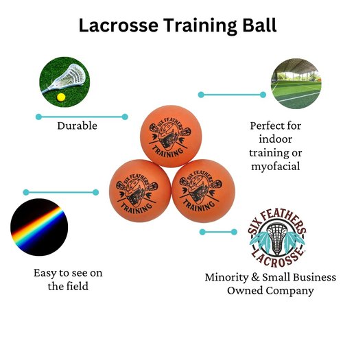 Six Feathers Lacrosse Soft Indoor/Outdoor Lacrosse Training Balls - 3 Pack - Lacrosse Training/Massage Ball/myofacial Release/Trigger Point Ball/deep Tissue