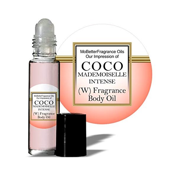 MoBetter Fragrance Oils' Our Impression of C o c o Mademoiselle Intense for Women Body Oil Fragrance 1/3 oz roll on Glass Bottle