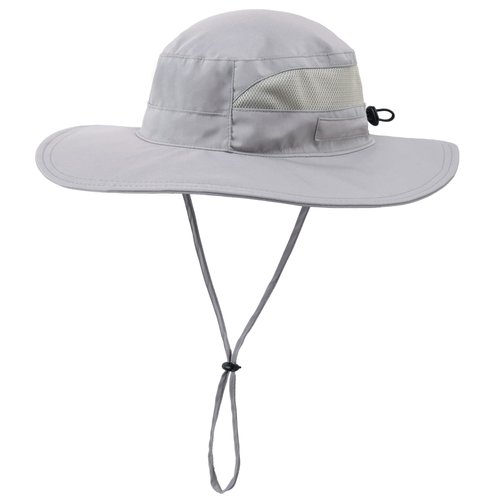 Connectyle Men’s Outdoor Mesh Boonie Sun Hat Summer Wide Brim UV Protection Fishing Hat Safari Cap Gray