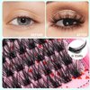Bodermincer Lashes Clusters 10+12mm/12+14mm/14+16mm/16+18mm/10-12-14-16mm/14-16-18mm Mixed and 8-20mm to Choose Lashes Extension Kit lash Clusters Lashes Wispy Eyelash Extension （16mm)