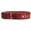 Dogs My Love Genuine Leather Studded Dog Collar 22"x1.4" Red Fits 14.5"-18" Neck