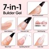 Gellen Builder Nail Gel, 7 in 1 Pink Gel Builder for Nail Thickening, LED Nail Lamp Cured Hard Gel Builder Gel Nail Polish Base Gel Extension Gel Building Gel in a Bottle