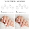 Adora Couture Semi Cured Gel Nail Strips French Tip | 30pcs White French Nail Wraps Mothers Day Gifts for Mom | Gel Nail Stickers with UV Light Required (White French 2B)