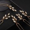 Teyglen 5pcs Crystal Bridal Hair Pins Rhinestone Wedding Hair Pieces Gold Silver Rhinestone Hair Pins Set Handmade Hair Accessories for Women Girls (Gold)