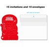 Superhero 8th Birthday Party Invitations with Envelopes 8 Year Old Birthday Eight Shaped Invites Card Boy Party Favors Decorations Supply, 20 Count