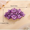 Missgrace Boho Flower Floral Hair Barrette Blue Pink Purple Champagne Bridal Wedding Prom Party Shiny Hair Comb Crystal Rhinestones Women Hair Barrette Clip Hair Accessories for Women (Purple)