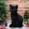 Libima 13 Inch Christmas Black Cat Stuffed Animal Black Cat Plush Toy Realistic Cute Cat Stuffed Animal Gift Kawaii Black Cat Plushies for Kids Xmas Birthday Party Favors Home Room Nursery Car Decor