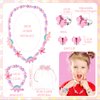 Little Girls Jewelry Sets Kids Play Jewelry for Girls Toys Play Necklaces Bracelets Rings for Girls 3-5 4-6 Costume Dress Up Jewelry Girls Birthday Party Favors Gifts Only Suitable for Ages 3 and Up