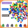 144 Pieces Meeples Game Tokens,Game Pieces for Board Games,Board Game Accessories with Portable Box(Translucent,6 Colors)