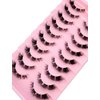 Generic Mink Lashes 10 Pairs Natural Soft B curl 3D False Eyelashes with Eyelash Glue for Women, black