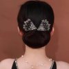 1PC Rhinestone Elegant Lazy Hair Bun Maker French Hairstyle Magic Donut Hair Bun Maker Twist Bun Hair Styling Accessories Lazy Hair Curler Bun Tool for Women Girls, Black