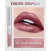 Metallic Lip Gloss Glitter Lipstick, Shiny Metallic Matte Liquid Lipstick, High Pigment Long Lasting Lipstick 24H Waterproof Non Stick Cup Lip Glaze, Sparkling Shimmer Lipstick Lipgloss for Women-06#