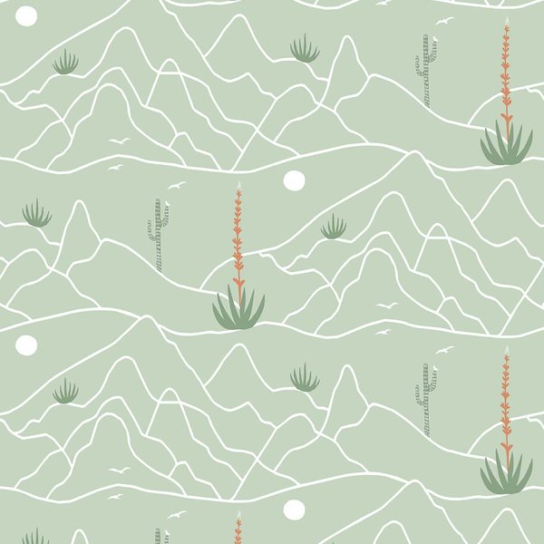Elana Gabrielle - Peel and Stick Designer Wallpaper, Premium Boho Wallpaper for Bedroom, Powder Room, Kitchen, Self Adhesive, Vinyl, 30.75 Sq Ft Coverage (Desert Afternoon Collection, Sage)