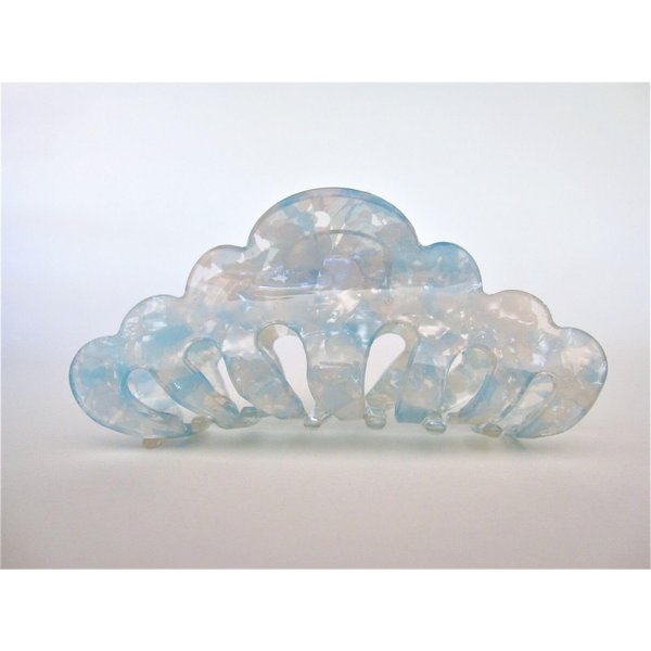 Generic Mixed lite blue and white marbled hair claw clip medium fine hair